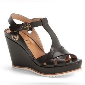Biala ‘Ashlyn-Lea’ Black Leather Platform Wedge - Size 40 Euro